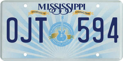 MS license plate OJT594