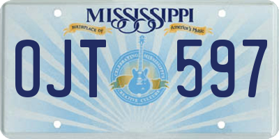 MS license plate OJT597
