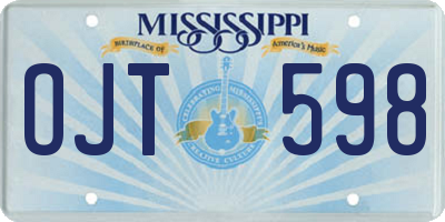 MS license plate OJT598