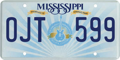 MS license plate OJT599