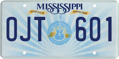 MS license plate OJT601