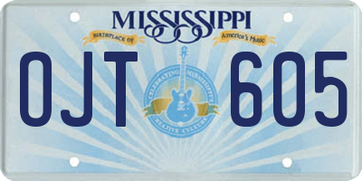 MS license plate OJT605