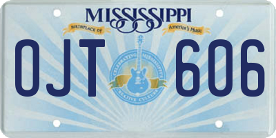 MS license plate OJT606