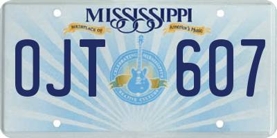 MS license plate OJT607