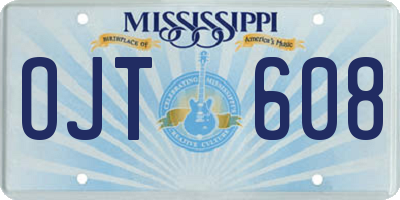 MS license plate OJT608