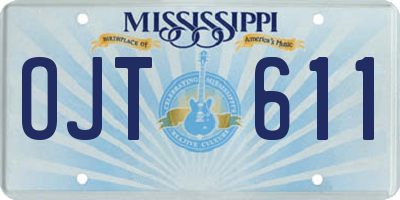 MS license plate OJT611