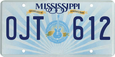 MS license plate OJT612