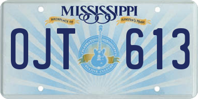 MS license plate OJT613