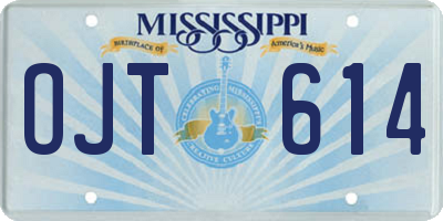 MS license plate OJT614