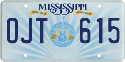 MS license plate OJT615