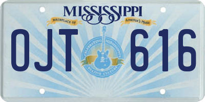 MS license plate OJT616