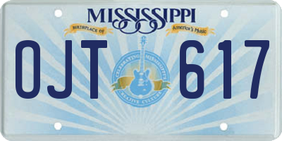 MS license plate OJT617