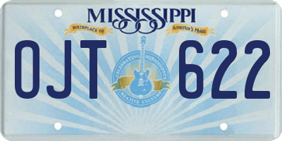 MS license plate OJT622