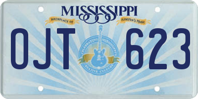 MS license plate OJT623