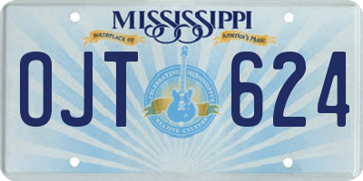 MS license plate OJT624