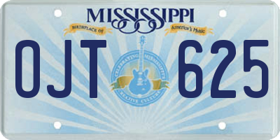 MS license plate OJT625