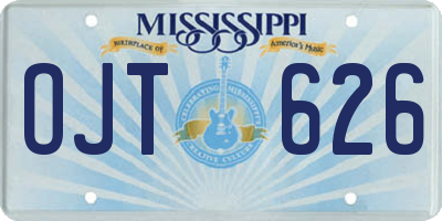 MS license plate OJT626