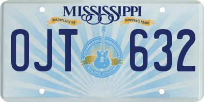 MS license plate OJT632