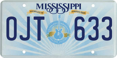 MS license plate OJT633
