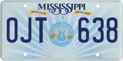 MS license plate OJT638