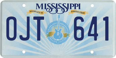 MS license plate OJT641