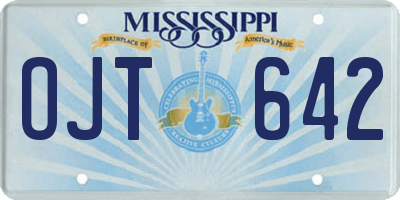 MS license plate OJT642