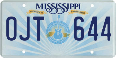MS license plate OJT644
