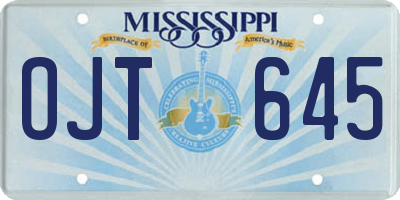 MS license plate OJT645
