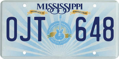 MS license plate OJT648