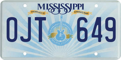 MS license plate OJT649