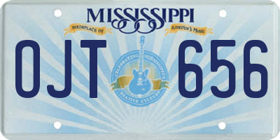MS license plate OJT656