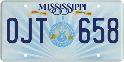 MS license plate OJT658