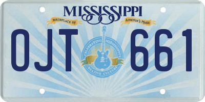 MS license plate OJT661