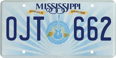 MS license plate OJT662