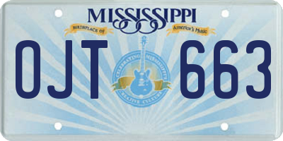MS license plate OJT663