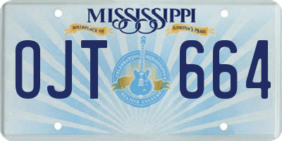 MS license plate OJT664