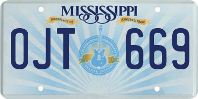 MS license plate OJT669
