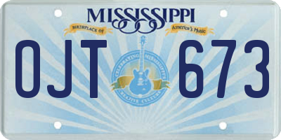 MS license plate OJT673