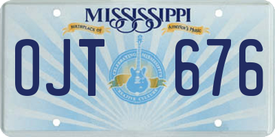 MS license plate OJT676