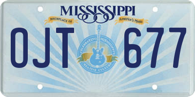MS license plate OJT677
