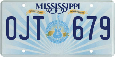 MS license plate OJT679