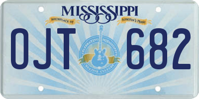 MS license plate OJT682