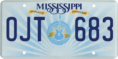 MS license plate OJT683