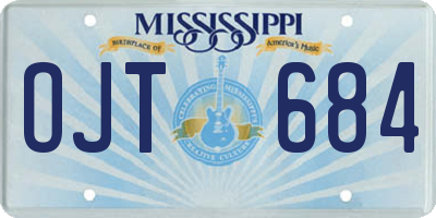 MS license plate OJT684