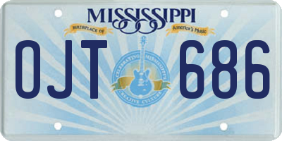 MS license plate OJT686