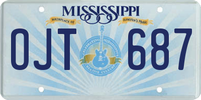 MS license plate OJT687