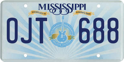 MS license plate OJT688