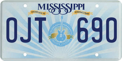 MS license plate OJT690