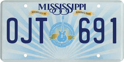 MS license plate OJT691