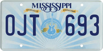 MS license plate OJT693